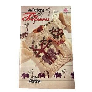 Vintage Patons Tiny Treasures #697 Knitting Patterns Children’s Sweaters 1993